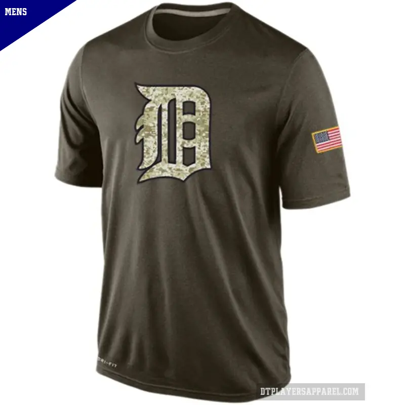 Men's Detroit Tigers Olive Dri-Fit Salute To Service KO Performance T-Shirt