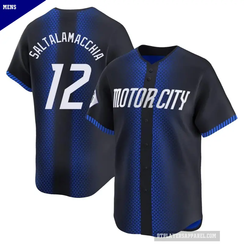 Men's No.12 Jarrod Saltalamacchia Detroit Tigers Blue Limited 2024 City Connect Jersey