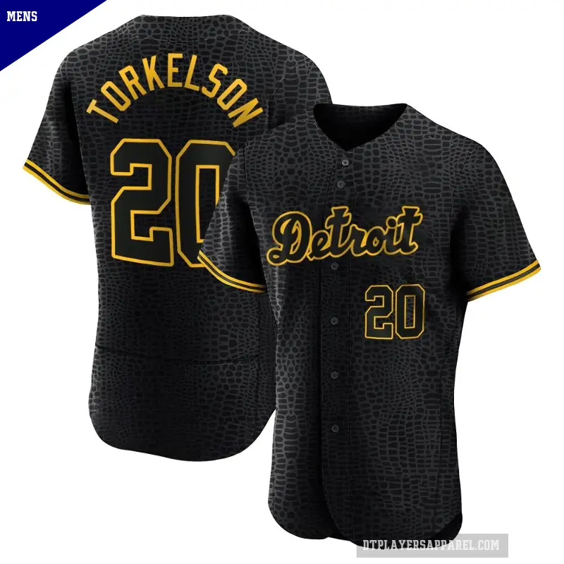 Men's No.20 Spencer Torkelson Detroit Tigers Black Authentic Snake Skin City Jersey