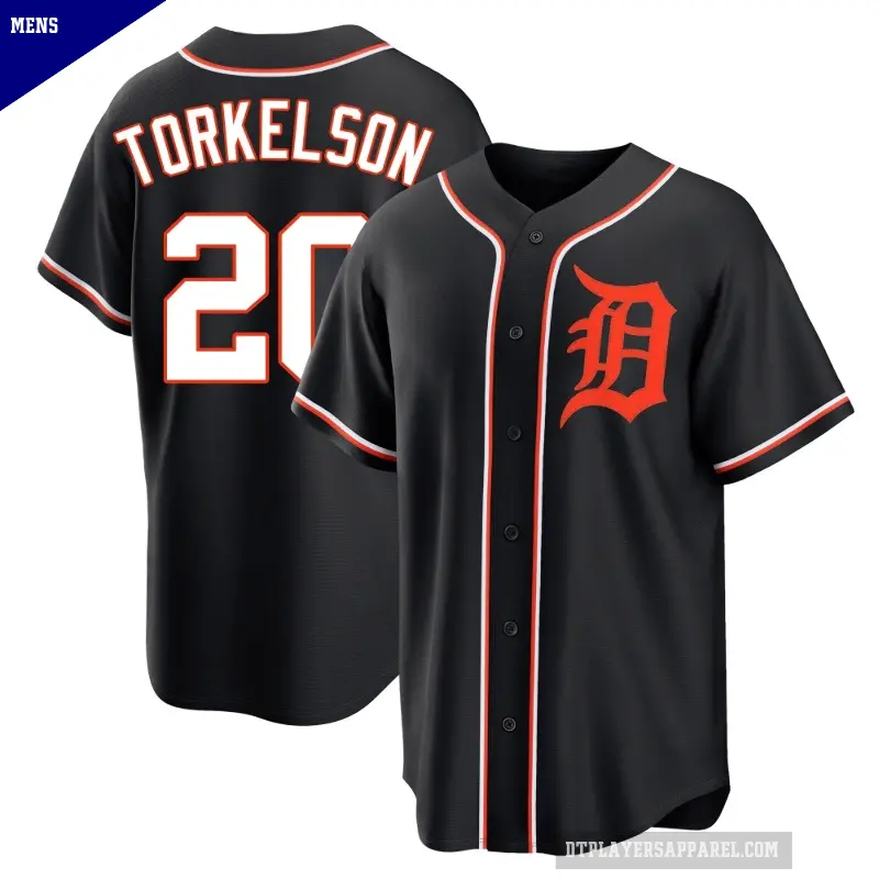 Men's No.20 Spencer Torkelson Detroit Tigers Black Replica Fashion Out Jersey