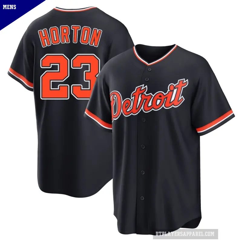 Men's No.23 Willie Horton Detroit Tigers Navy Replica Alternate 2nd Jersey