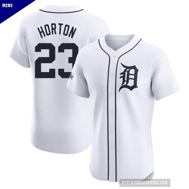 Men's No.23 Willie Horton Detroit Tigers White Elite Home Patch Jersey