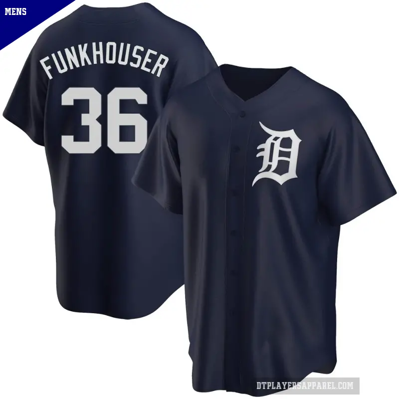Men's No.36 Kyle Funkhouser Detroit Tigers Navy Replica Alternate Jersey