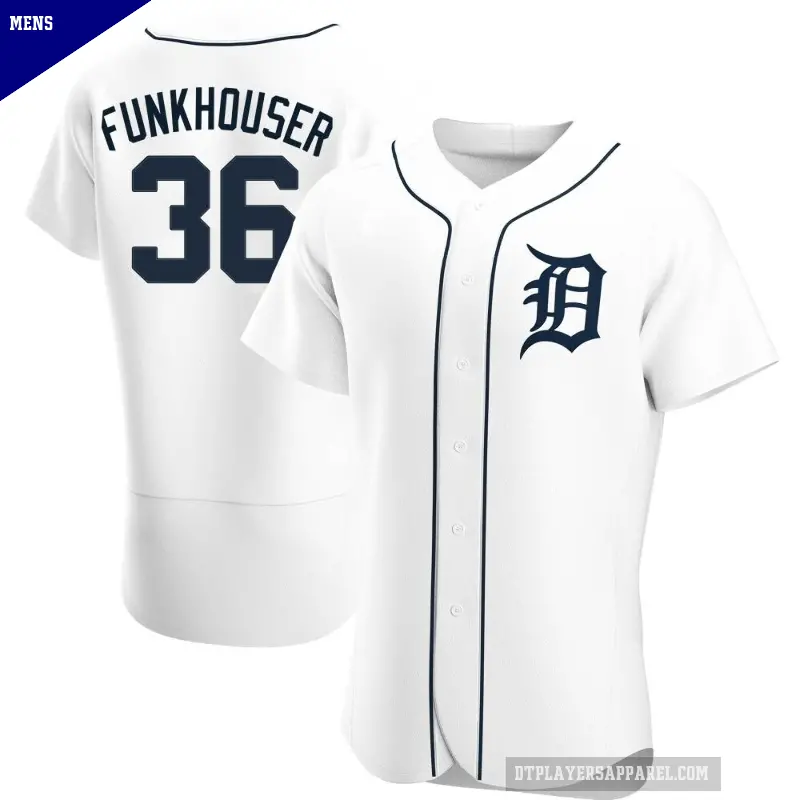 Men's No.36 Kyle Funkhouser Detroit Tigers White Authentic Home Jersey