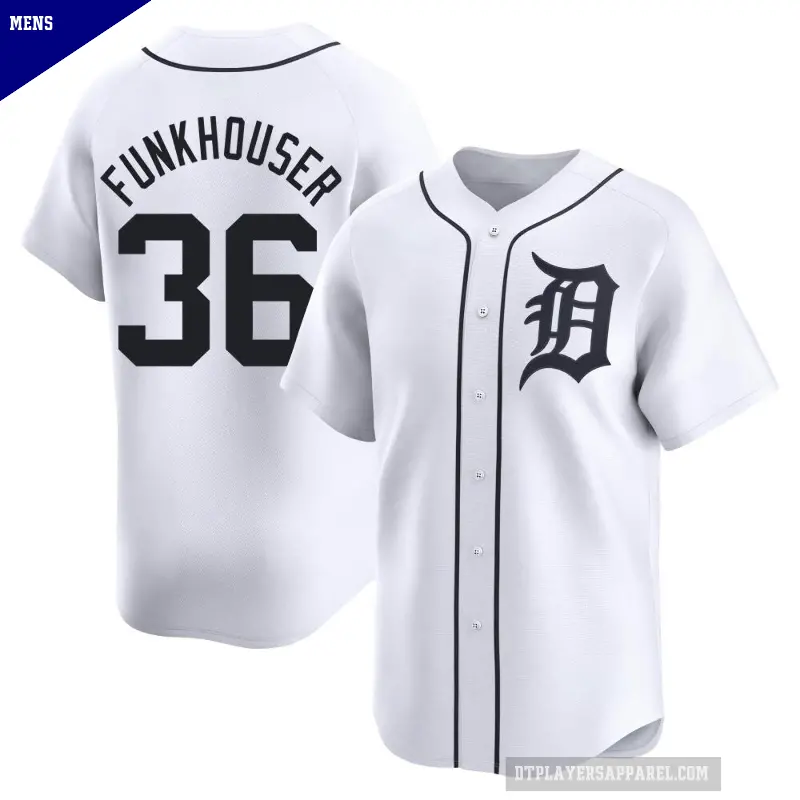 Men's No.36 Kyle Funkhouser Detroit Tigers White Limited Home Jersey