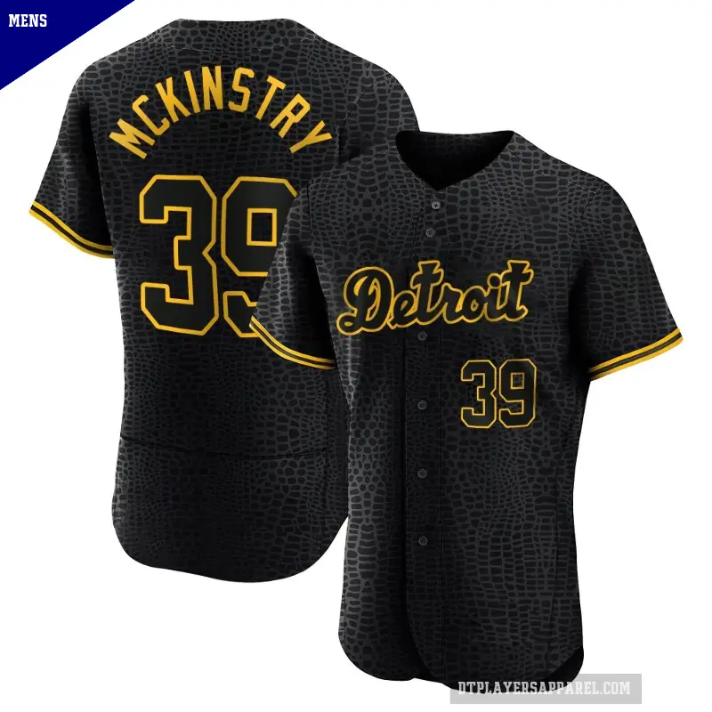 Men's No.39 Zach McKinstry Detroit Tigers Black Authentic Snake Skin City Jersey