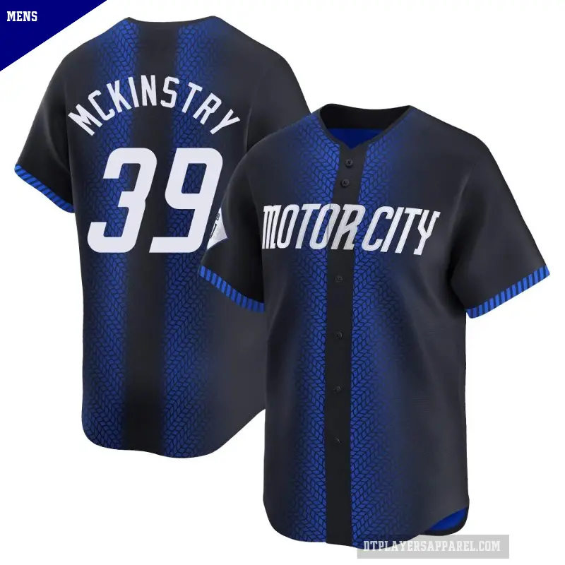 Men's No.39 Zach McKinstry Detroit Tigers Blue Limited 2024 City Connect Jersey