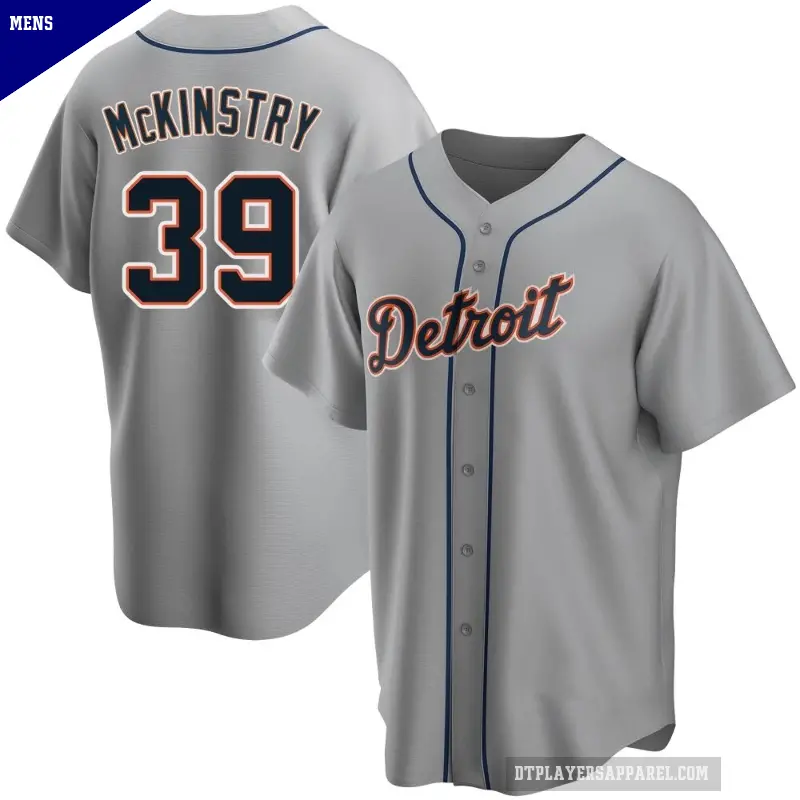 Men's No.39 Zach McKinstry Detroit Tigers Gray Replica Road Jersey
