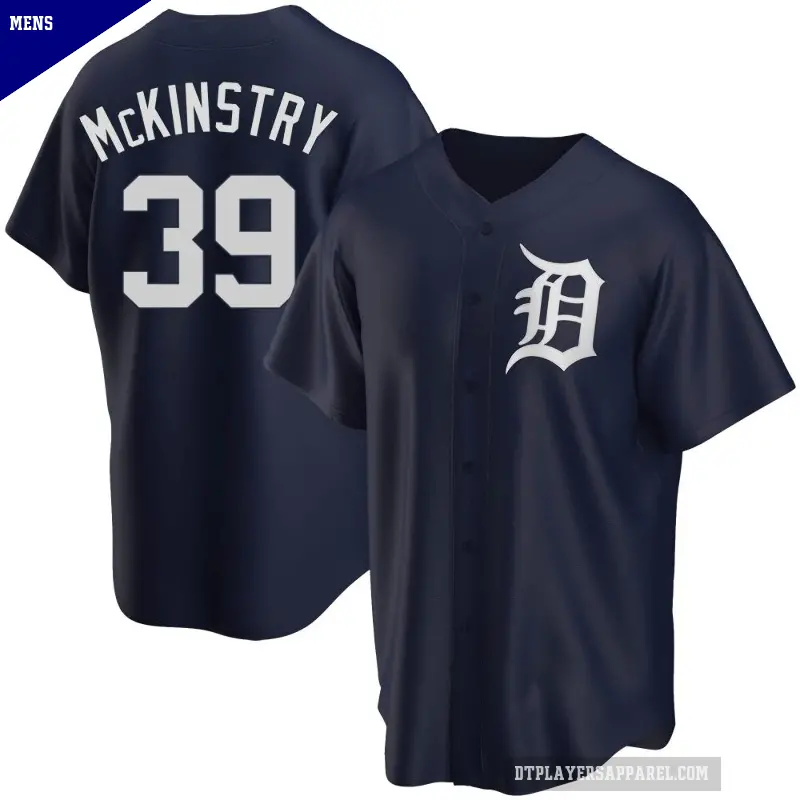 Men's No.39 Zach McKinstry Detroit Tigers Navy Replica Alternate Jersey