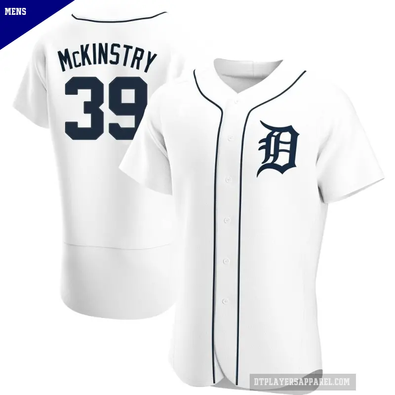 Men's No.39 Zach McKinstry Detroit Tigers White Authentic Home Jersey