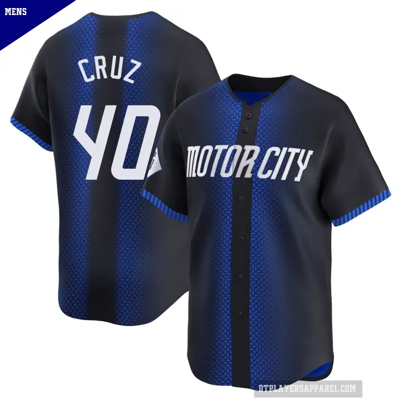 Men's No.40 Trei Cruz Detroit Tigers Blue Limited 2024 City Connect Jersey