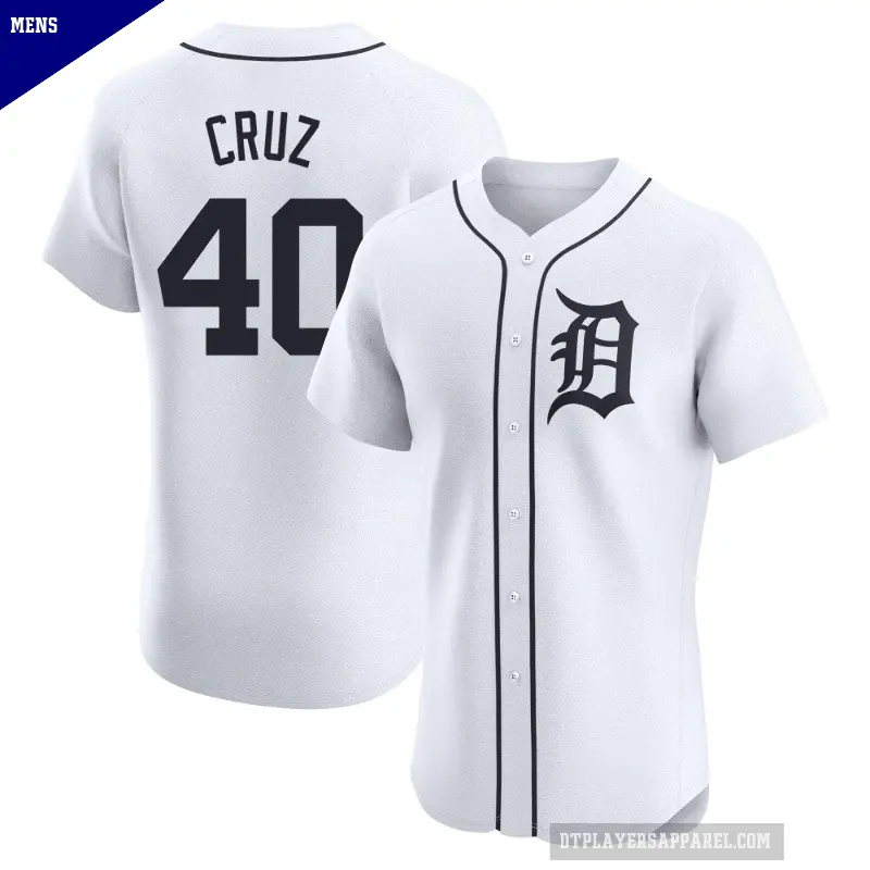 Men's No.40 Trei Cruz Detroit Tigers White Elite Home Jersey