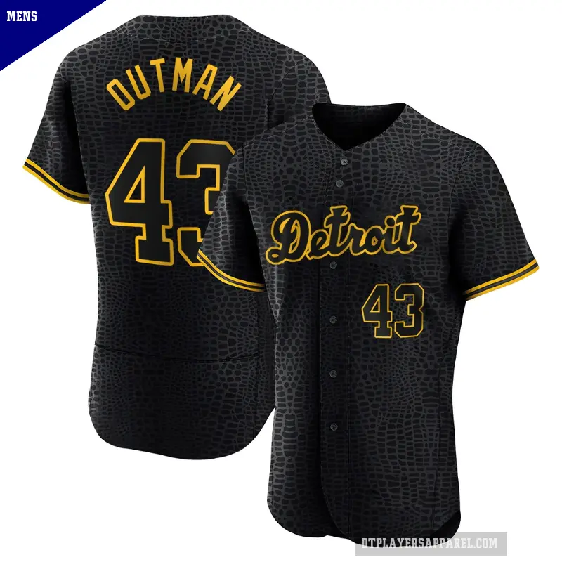 Men's No.43 James Outman Detroit Tigers Black Authentic Snake Skin City Jersey