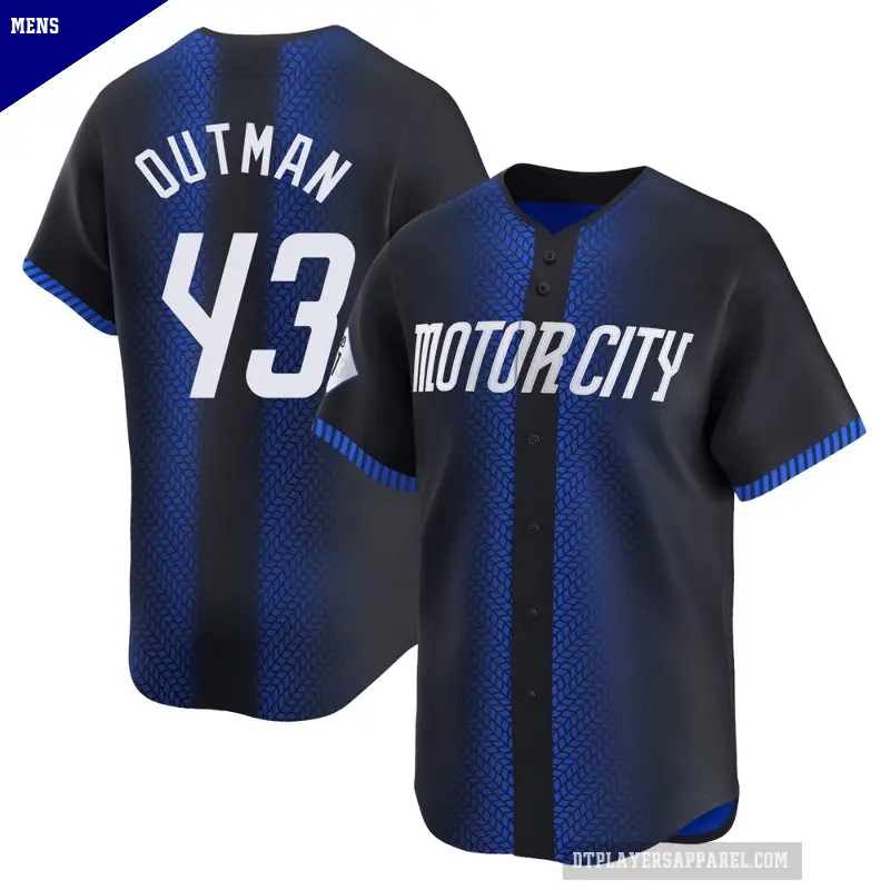 Men's No.43 James Outman Detroit Tigers Blue Limited 2024 City Connect Jersey