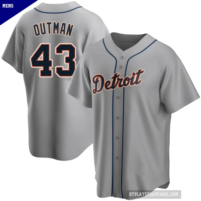 Men's No.43 James Outman Detroit Tigers Gray Replica Road Jersey
