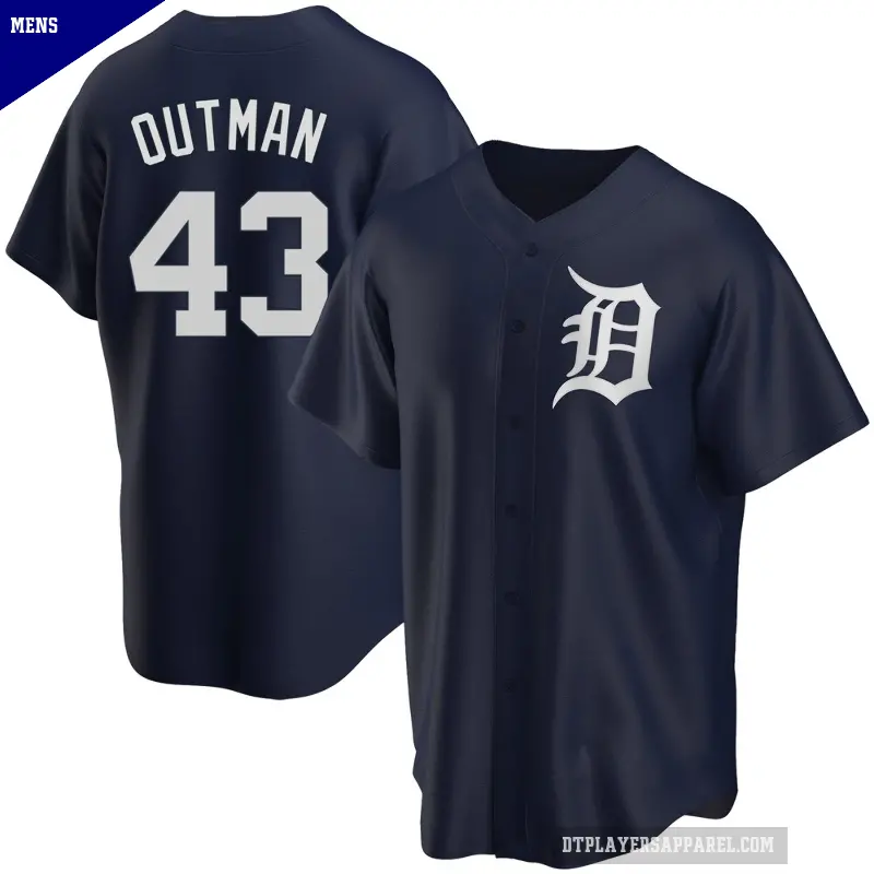 Men's No.43 James Outman Detroit Tigers Navy Replica Alternate Jersey