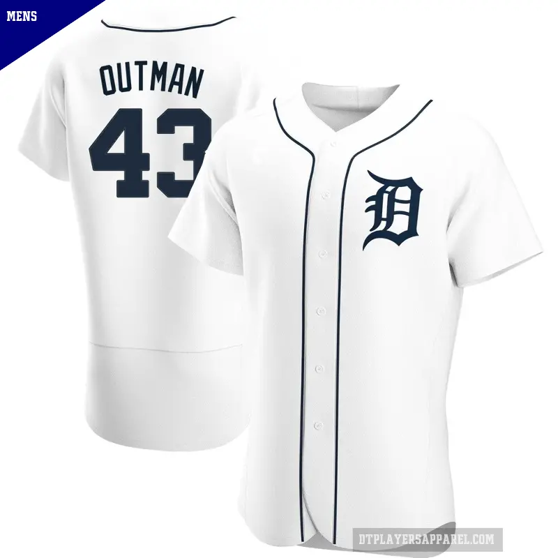 Men's No.43 James Outman Detroit Tigers White Authentic Home Jersey