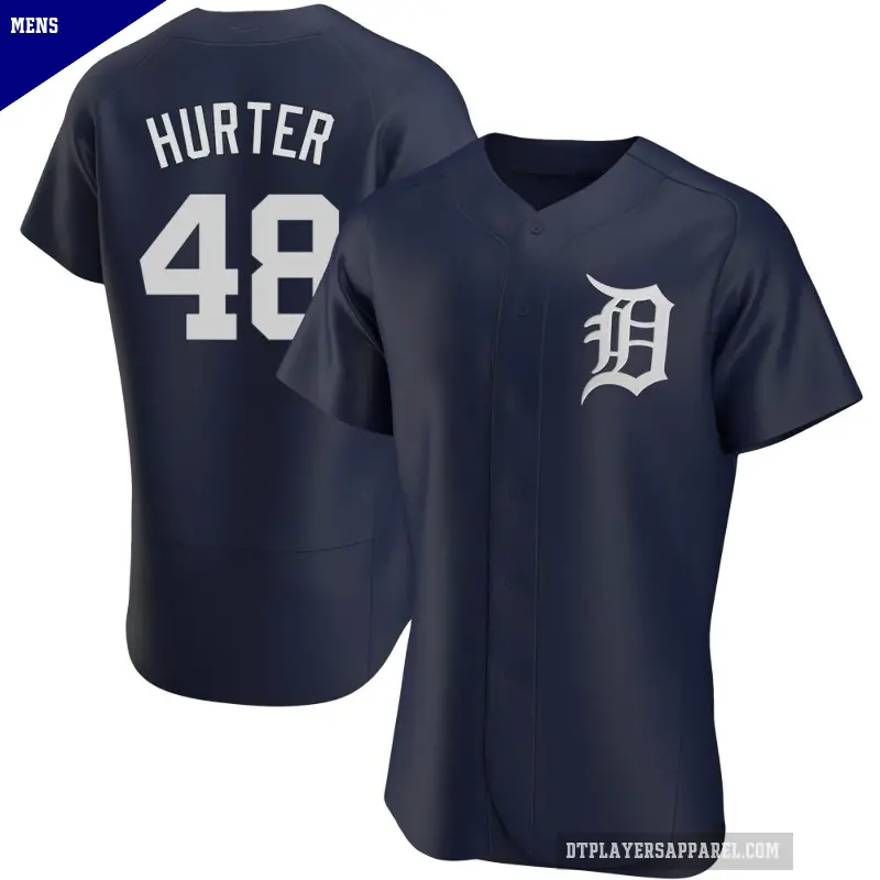 Men's No.48 Brant Hurter Detroit Tigers Navy Authentic Alternate Jersey