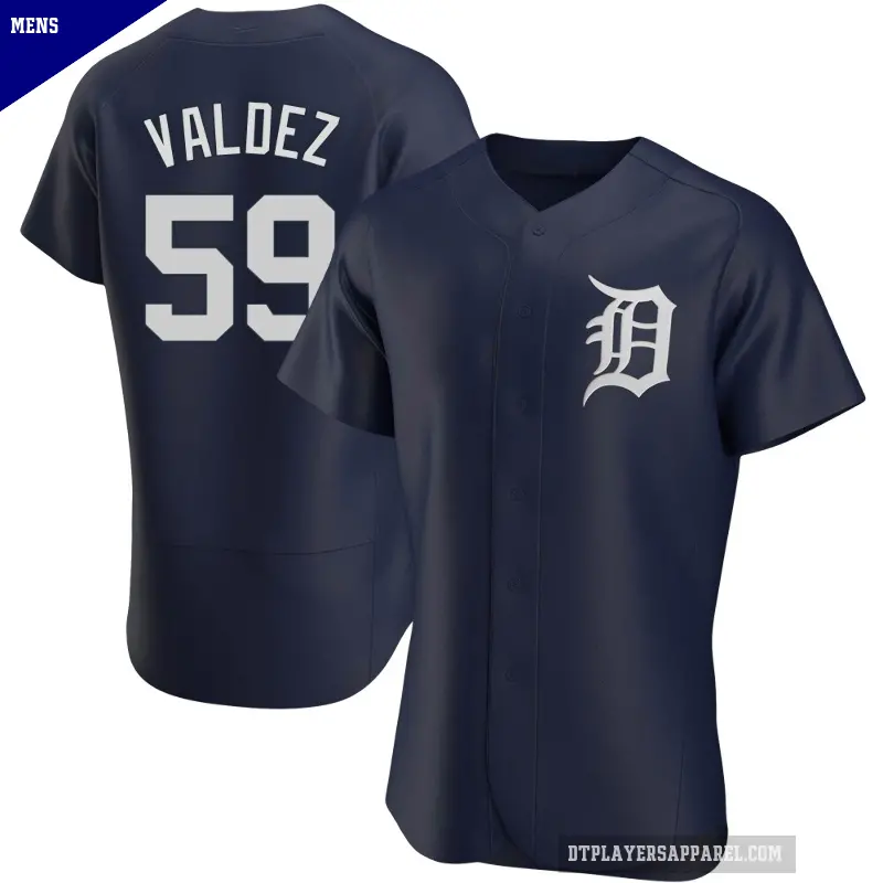 Men's No.59 Framber Valdez Detroit Tigers Navy Authentic Alternate Jersey