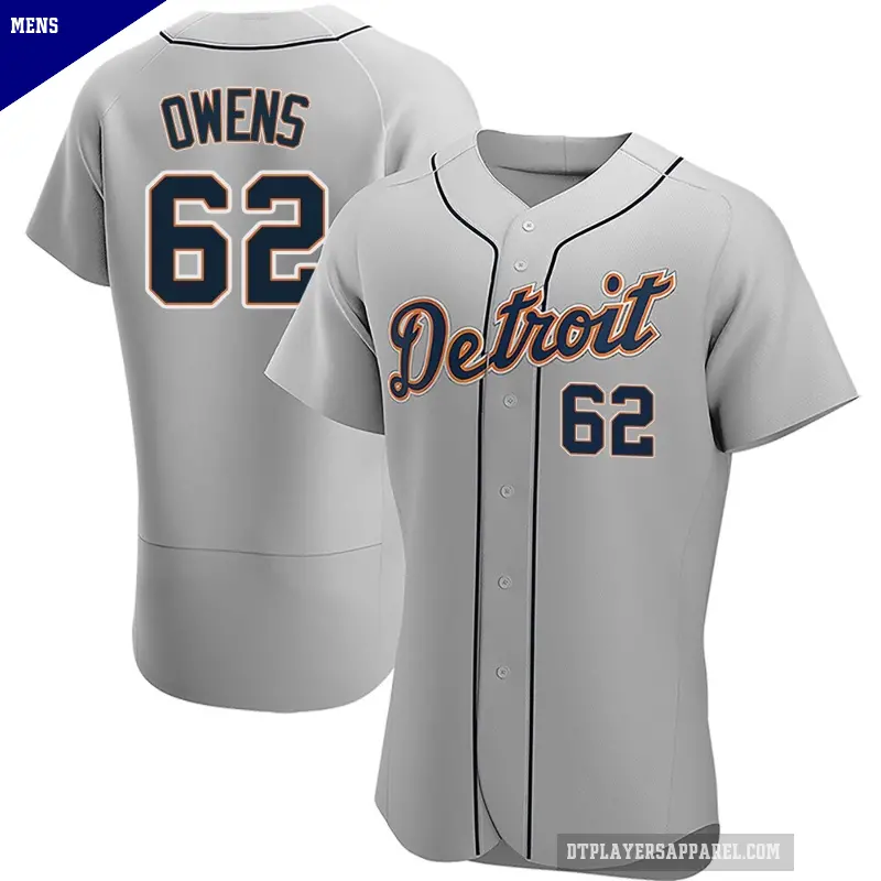 Men's No.62 Tyler Owens Detroit Tigers Gray Authentic Road Jersey