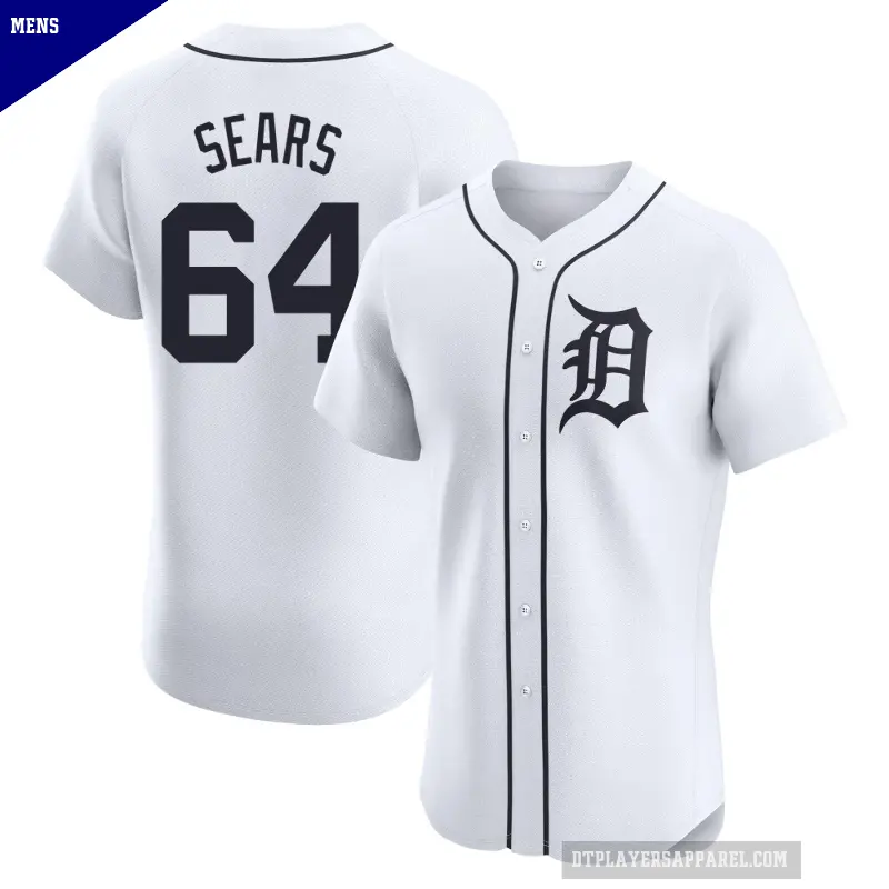 Men's No.64 Andrew Sears Detroit Tigers White Elite Home Jersey