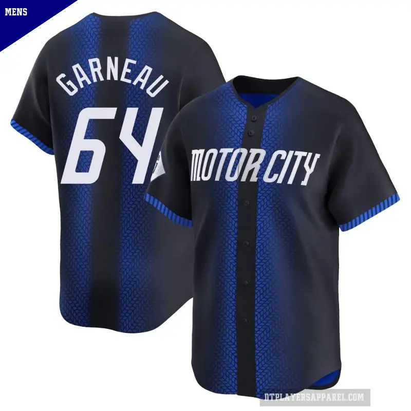 Men's No.64 Dustin Garneau Detroit Tigers Blue Limited 2024 City Connect Jersey