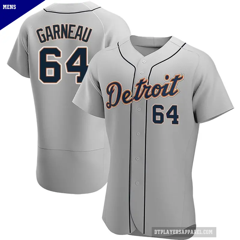 Men's No.64 Dustin Garneau Detroit Tigers Gray Authentic Road Jersey