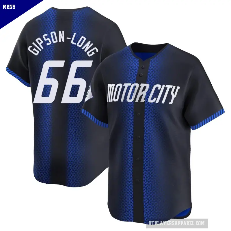 Men's No.66 Sawyer Gipson-Long Detroit Tigers Blue Limited 2024 City Connect Jersey
