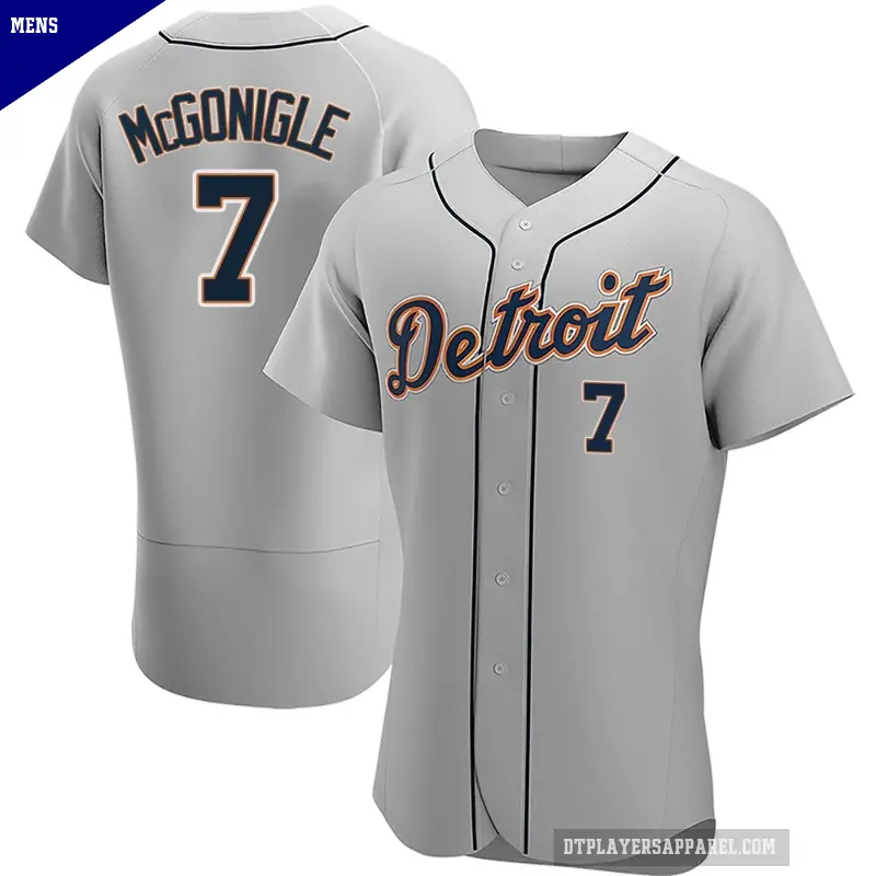 Men's No.7 Kevin McGonigle Detroit Tigers Gray Authentic Road Jersey
