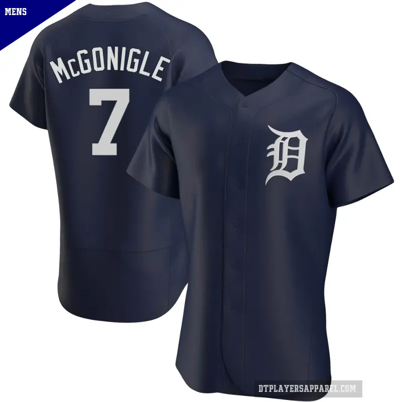 Men's No.7 Kevin McGonigle Detroit Tigers Navy Authentic Alternate Jersey