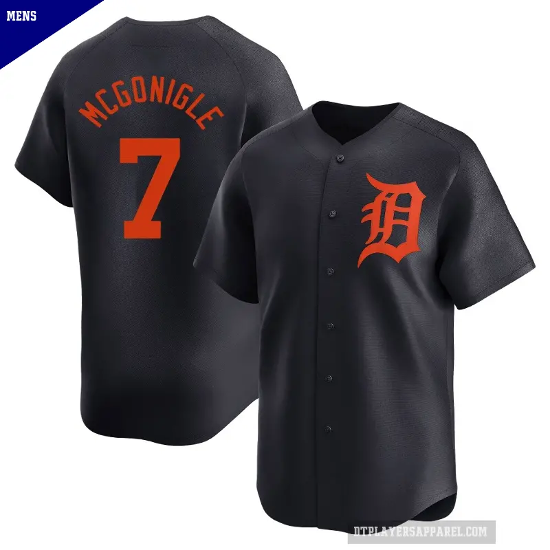 Men's No.7 Kevin McGonigle Detroit Tigers Navy Limited Alternate Jersey