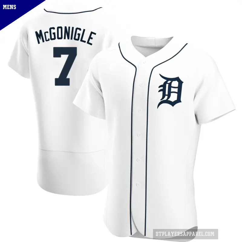 Men's No.7 Kevin McGonigle Detroit Tigers White Authentic Home Jersey