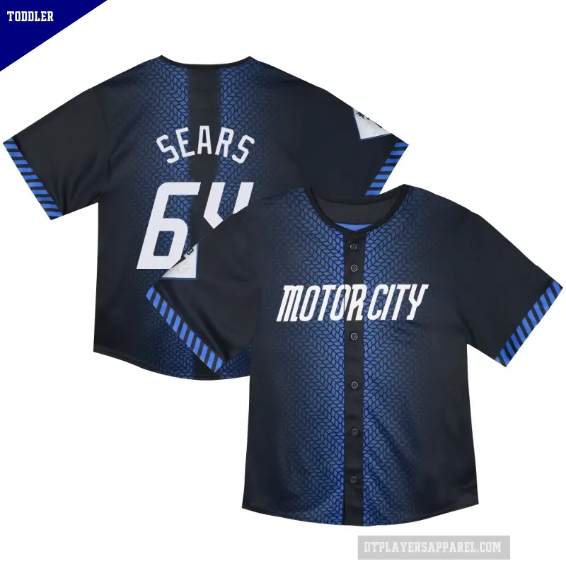 Toddler No.64 Andrew Sears Detroit Tigers Blue Limited & Preschool 2024 City Connect Jersey
