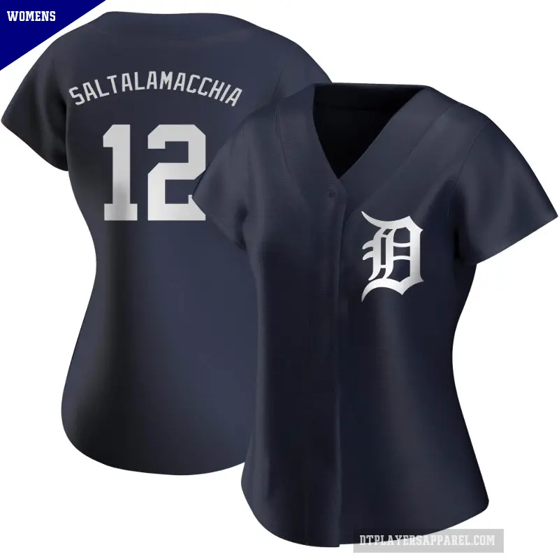 Women's No.12 Jarrod Saltalamacchia Detroit Tigers Navy Authentic Alternate Jersey