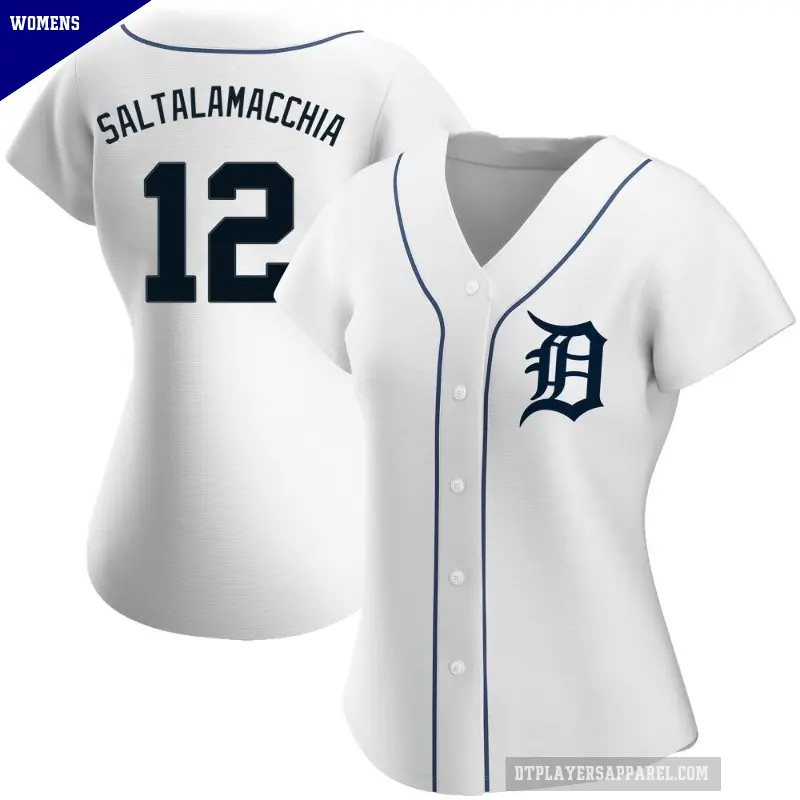 Women's No.12 Jarrod Saltalamacchia Detroit Tigers White Replica Home Jersey