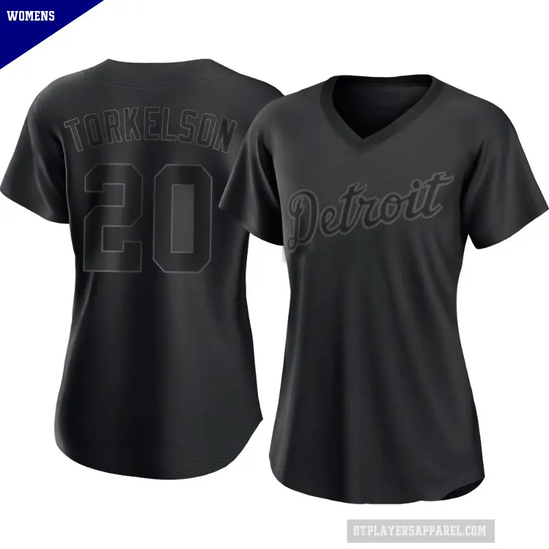 Women's No.20 Spencer Torkelson Detroit Tigers Black Authentic Pitch Fashion Jersey