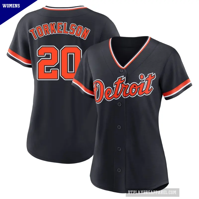 Women's No.20 Spencer Torkelson Detroit Tigers Navy Replica Alternate 2nd Jersey