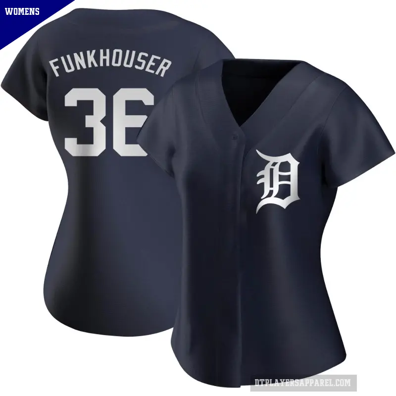 Women's No.36 Kyle Funkhouser Detroit Tigers Navy Replica Alternate Jersey