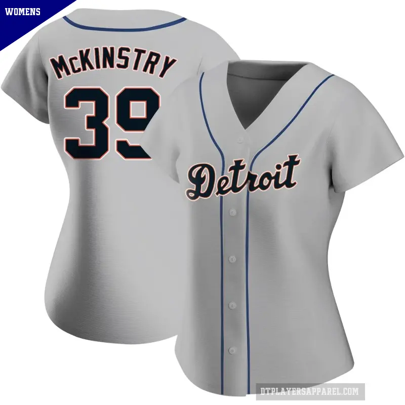 Women's No.39 Zach McKinstry Detroit Tigers Gray Replica Road Jersey