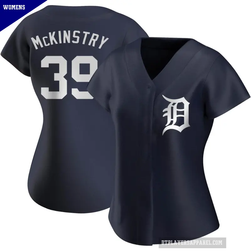 Women's No.39 Zach McKinstry Detroit Tigers Navy Authentic Alternate Jersey