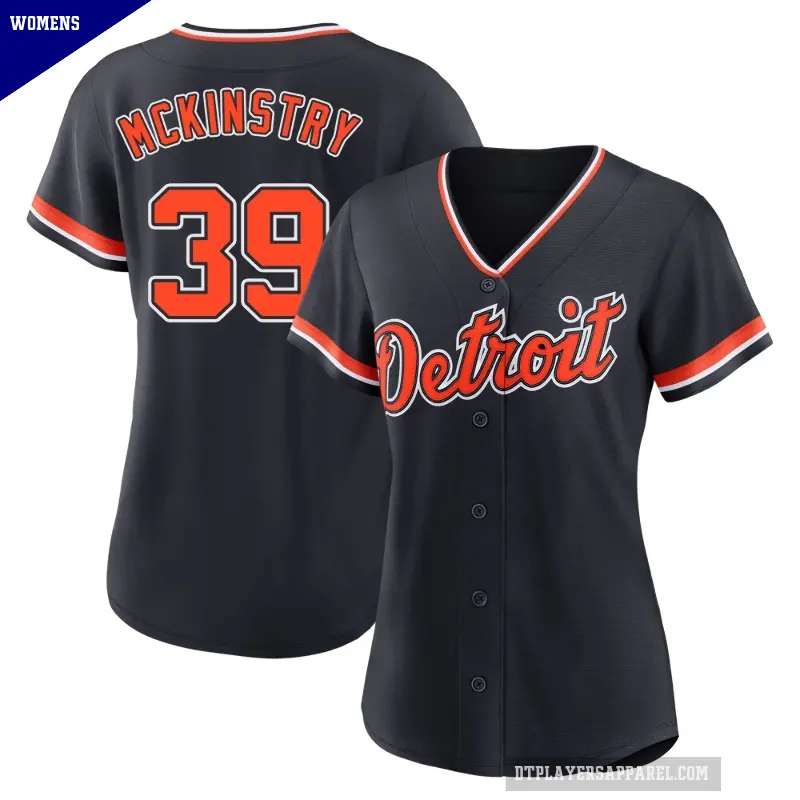 Women's No.39 Zach McKinstry Detroit Tigers Navy Replica Alternate 2nd Jersey