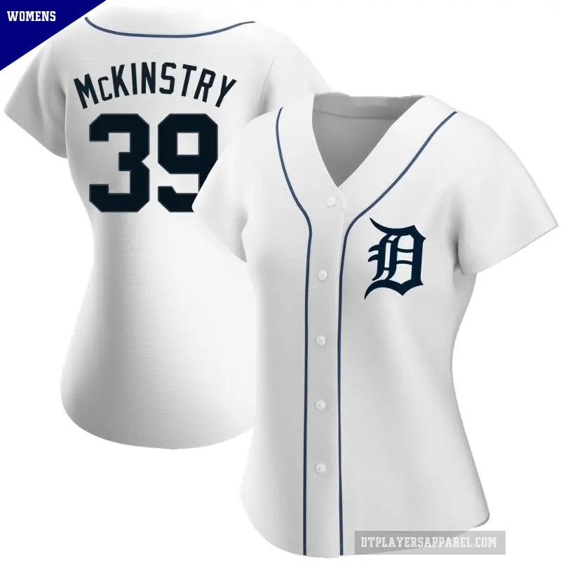 Women's No.39 Zach McKinstry Detroit Tigers White Authentic Home Jersey