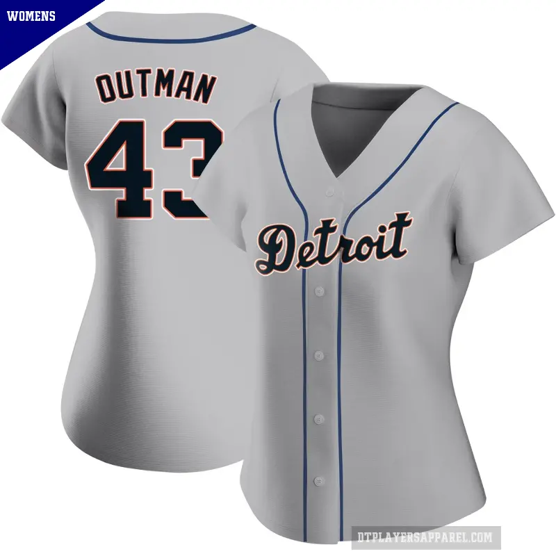 Women's No.43 James Outman Detroit Tigers Gray Authentic Road Jersey