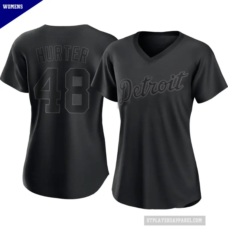 Women's No.48 Brant Hurter Detroit Tigers Black Authentic Pitch Fashion Jersey