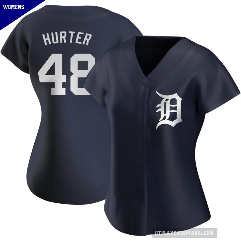 Women's No.48 Brant Hurter Detroit Tigers Navy Authentic Alternate Jersey