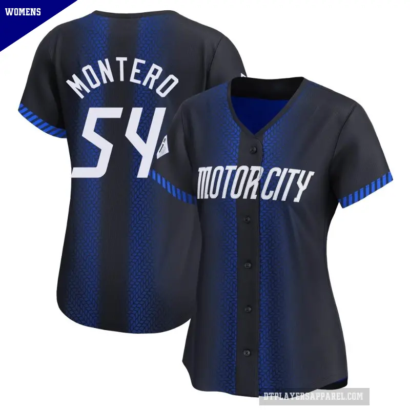 Women's No.54 Keider Montero Detroit Tigers Blue Limited 2024 City Connect Jersey