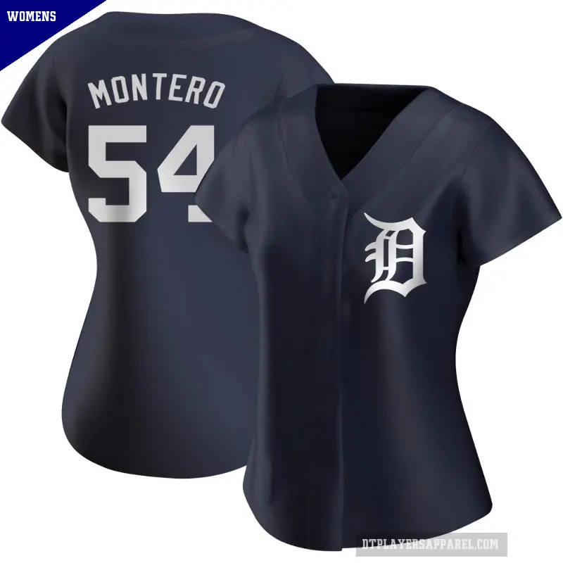 Women's No.54 Keider Montero Detroit Tigers Navy Authentic Alternate Jersey