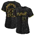 Women's No.58 Jacob Waguespack Detroit Tigers Black Replica Snake Skin City Jersey