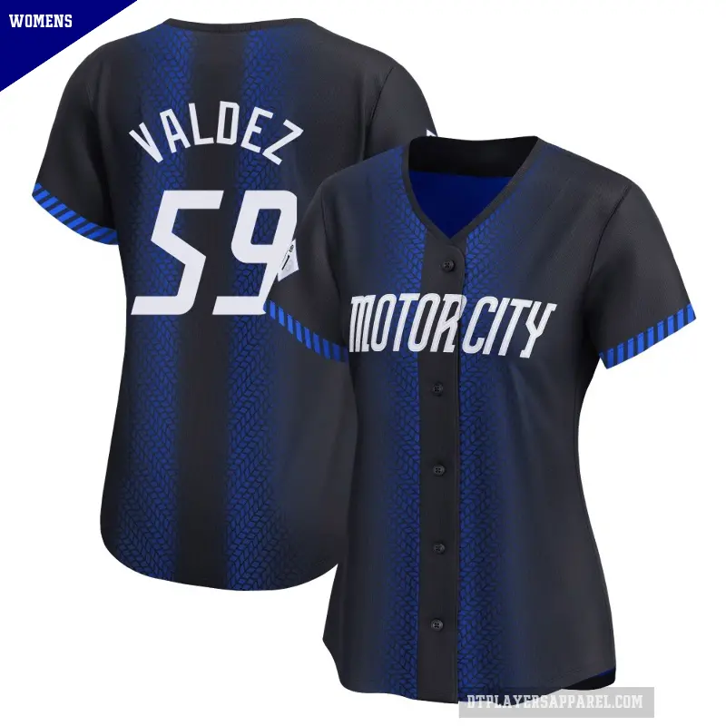 Women's No.59 Framber Valdez Detroit Tigers Blue Limited 2024 City Connect Jersey
