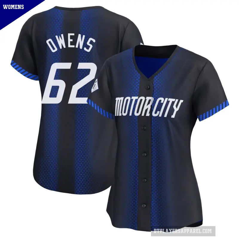 Women's No.62 Tyler Owens Detroit Tigers Blue Limited 2024 City Connect Jersey